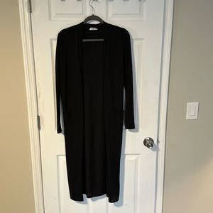 Long sleeve black duster sweater